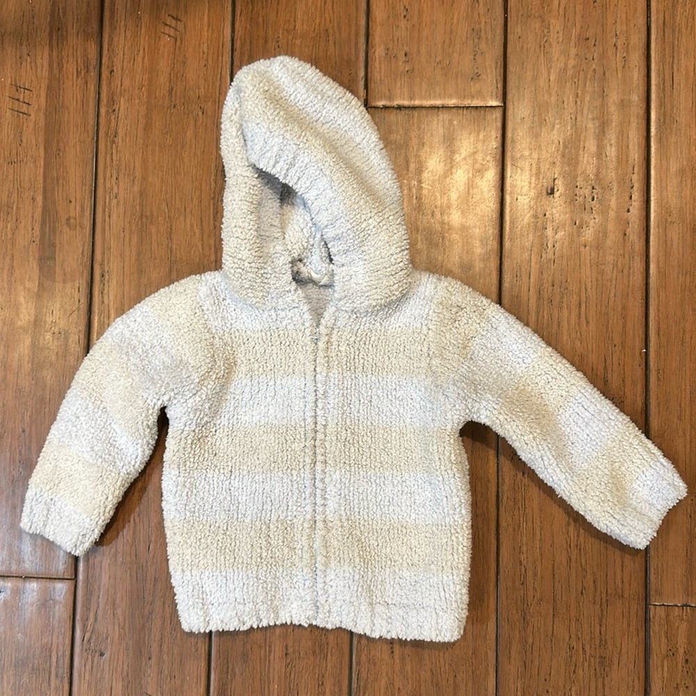 Angel Dear Chenille Jacket Baby Boy Blue and Gray Stripe 6/12m EUC Winter Coat